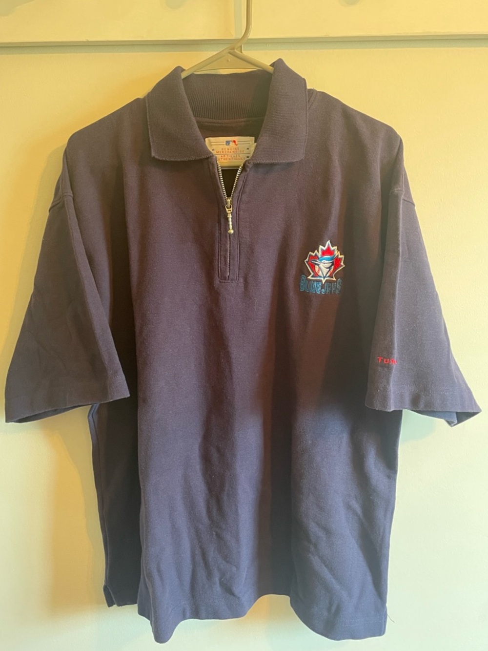 Tundra Blue Jays Half-Zip Polo with Embroidered Crest